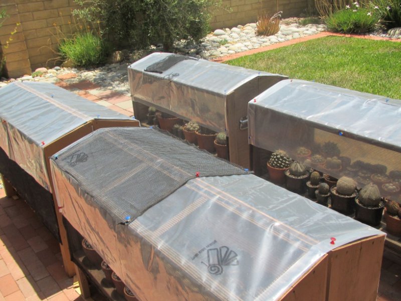 the benches under plastic